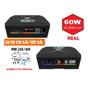 Ups Poderoso 60w 19v/3a 12v/5a 9/5v/poe/24/48v 20800mah Real